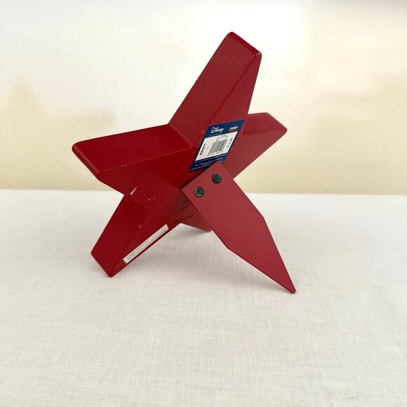 Disney Mickey Mouse Red and White Buffalo Plaid Wooden Star Decor Cottagecore - Picture 2 of 8